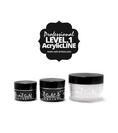 Load image into Gallery viewer, alt="AcrylicLINE Level.ONE by Nail Artists – professional acrylic powders for nail design in different jar sizes"