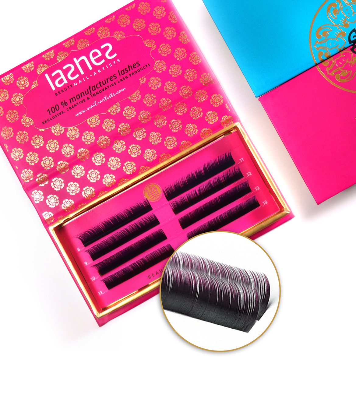 Two Tone Lashes PINK Mink B / 0.15 / Mix Pink BOX